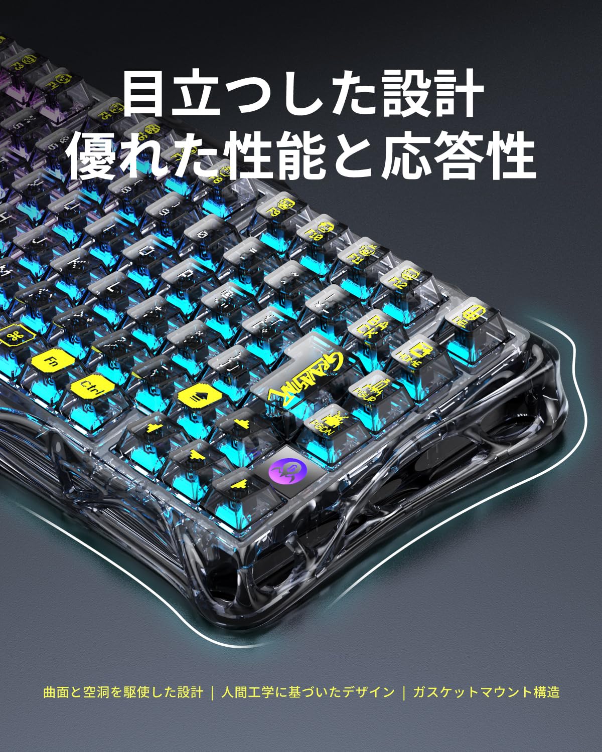 Amazon | GravaStar Mercury K1 Lite ゲーミングキーボード 日本語配列